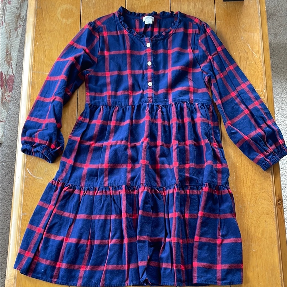 Crewcuts size 10 navy red plaid dress